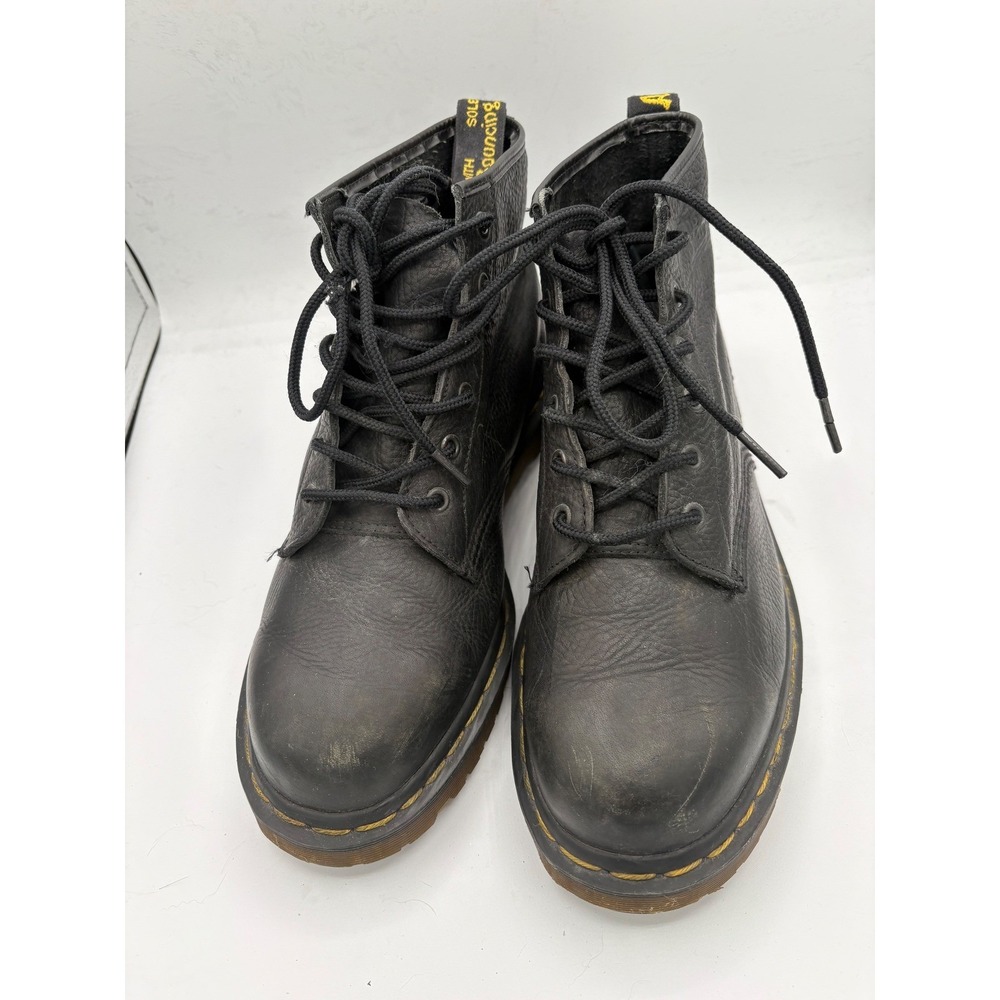 Dr Martens Black Leather Lace Up Ankle Boots Made in England women's 8 - Picture 3 of 10